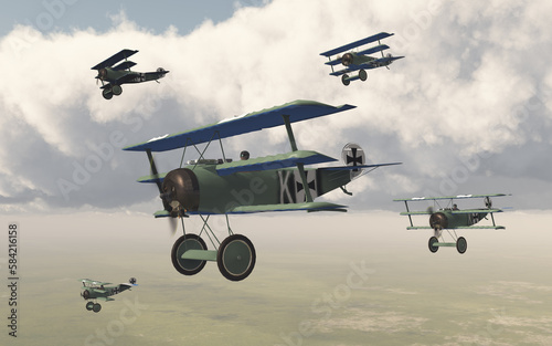 Fototapete Deutsche Jagdflugzeuge aus dem ersten Weltkrieg