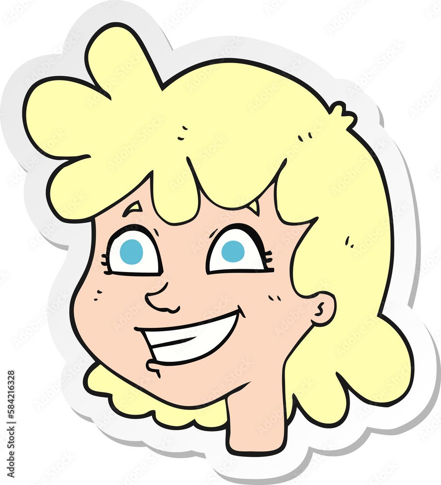 Obraz premium sticker of a cartoon female face