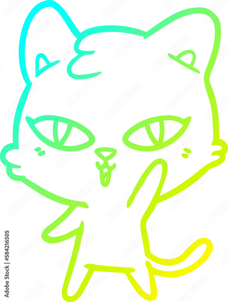 cold gradient line drawing cartoon cat cold gradient line drawing cartoon cat