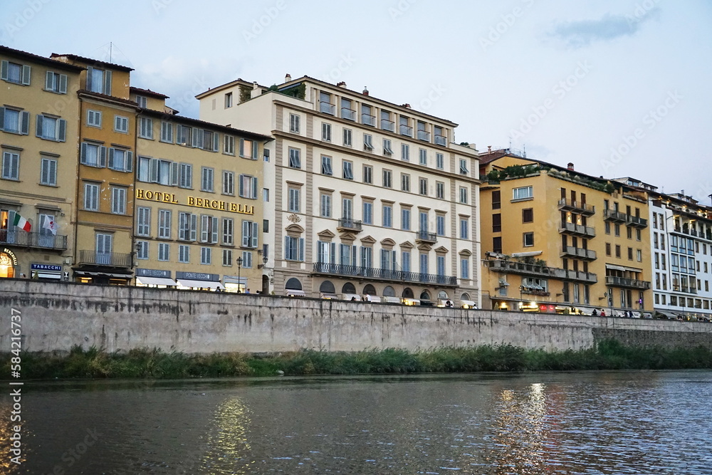 Palaces along the Arno River in Florence, Tuscany, Italy