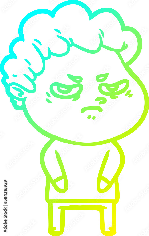 cold gradient line drawing cartoon angry man cold gradient line drawing cartoon angry man