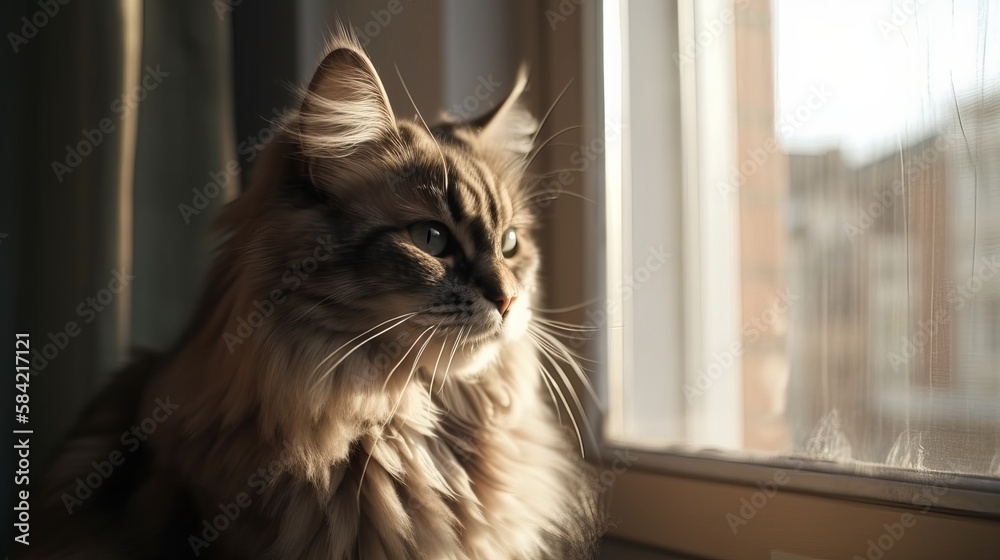 Beautiful Siberian Cat. A Portrait of Grace and Adventure.