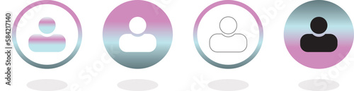 Fototapeta Naklejka Na Ścianę i Meble -  user icon vector icon in gradation colour, user icon vector male person profile avatar symbol, user profile icon for social media