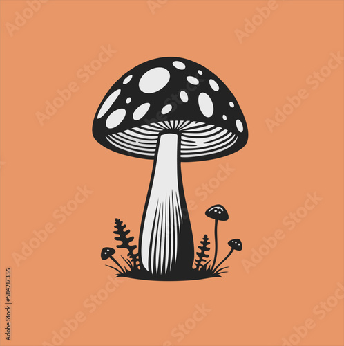 Vector illustration of a simple mushroom. mushroom plant icon design