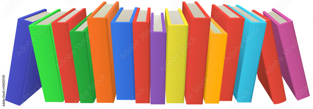 Obraz premium A row of library or education books illustration