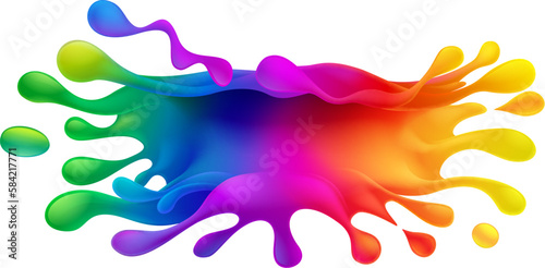 A rainbow color or colorful paint splash splat splatter design photo