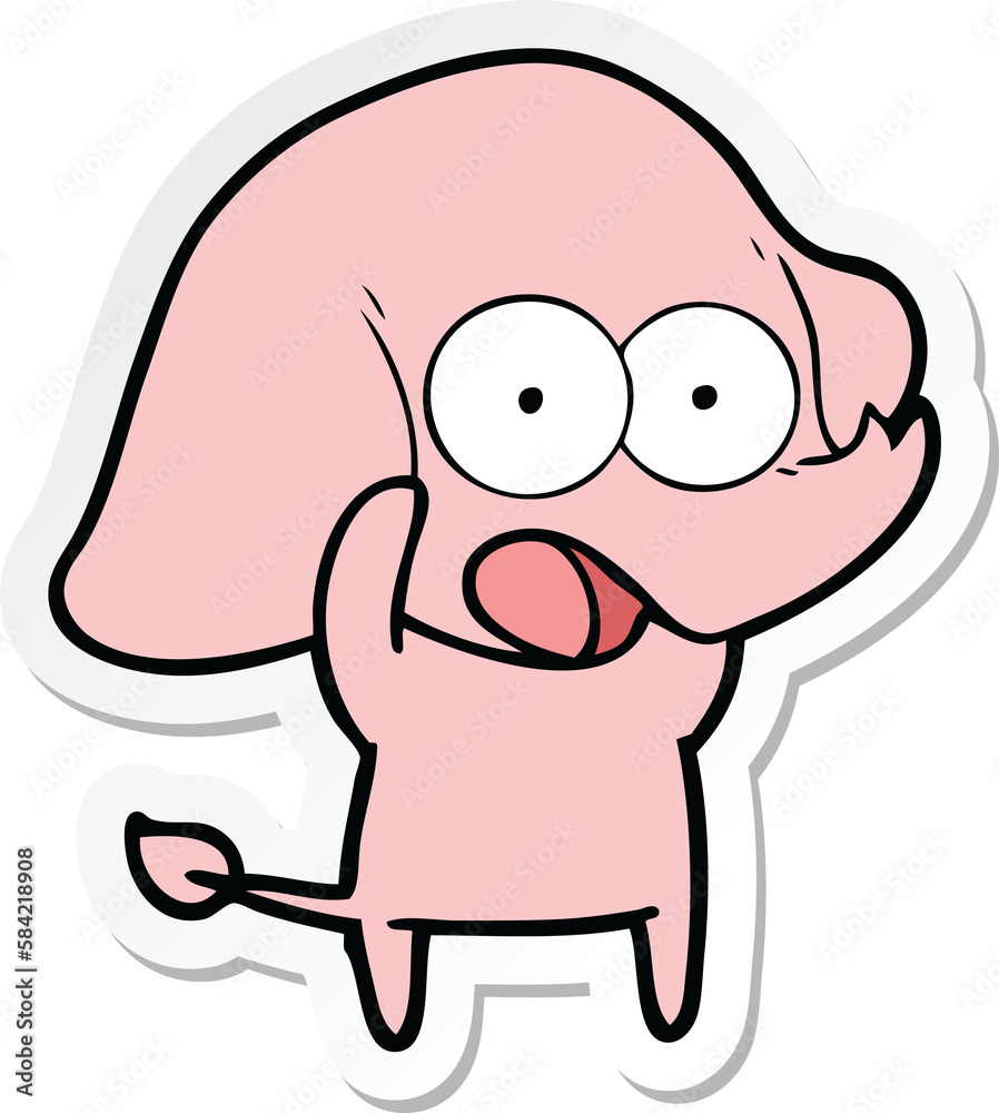 sticker of a cute cartoon elephant