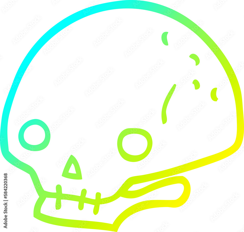 cold gradient line drawing cartoon spooky skull cold gradient line drawing cartoon spooky skull