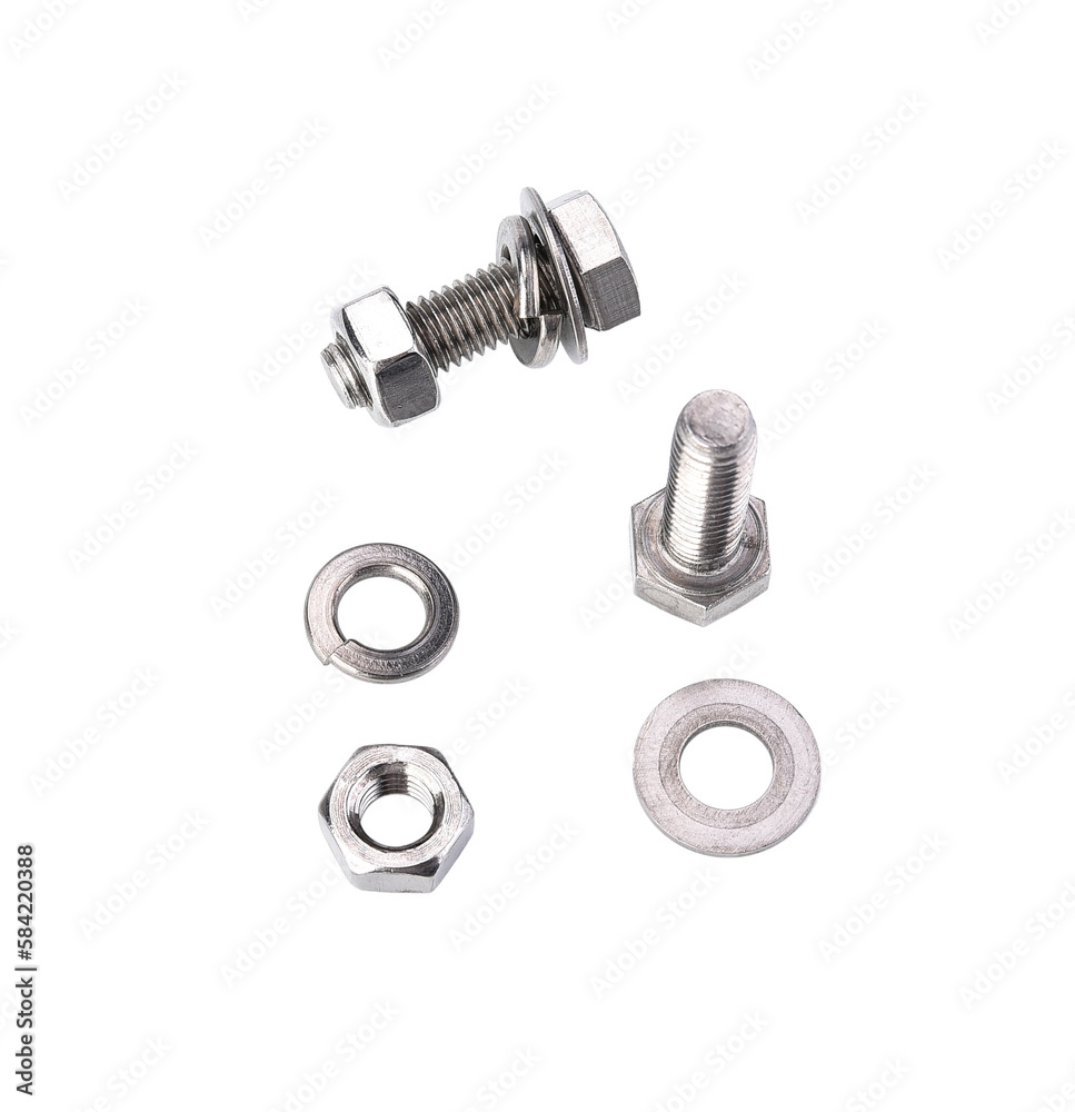 Hex bolt nut and washer on transparen png. Hex bolt nut and washer on transparen png.