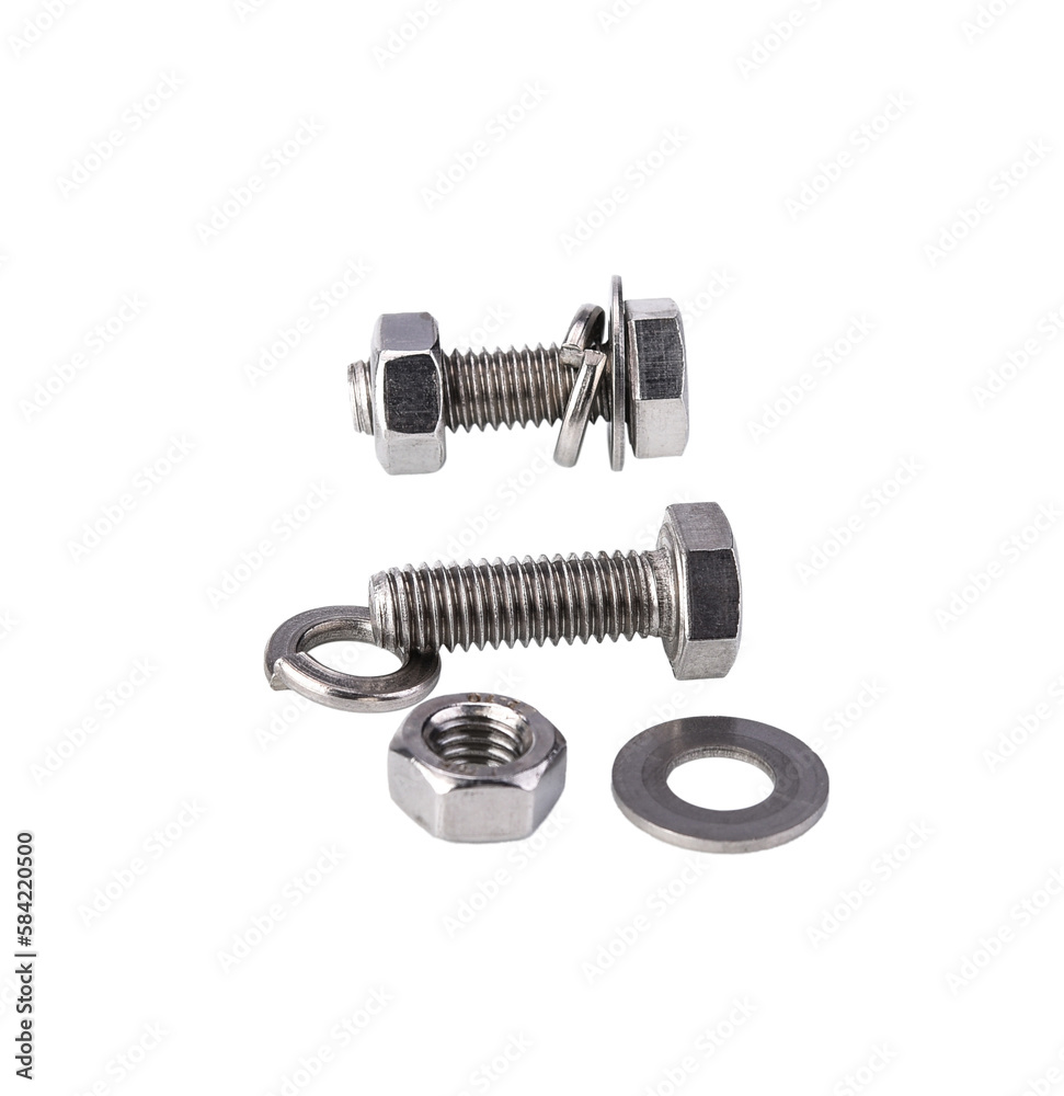 Hex bolt nut and washer on transparen png. Hex bolt nut and washer on transparen png.
