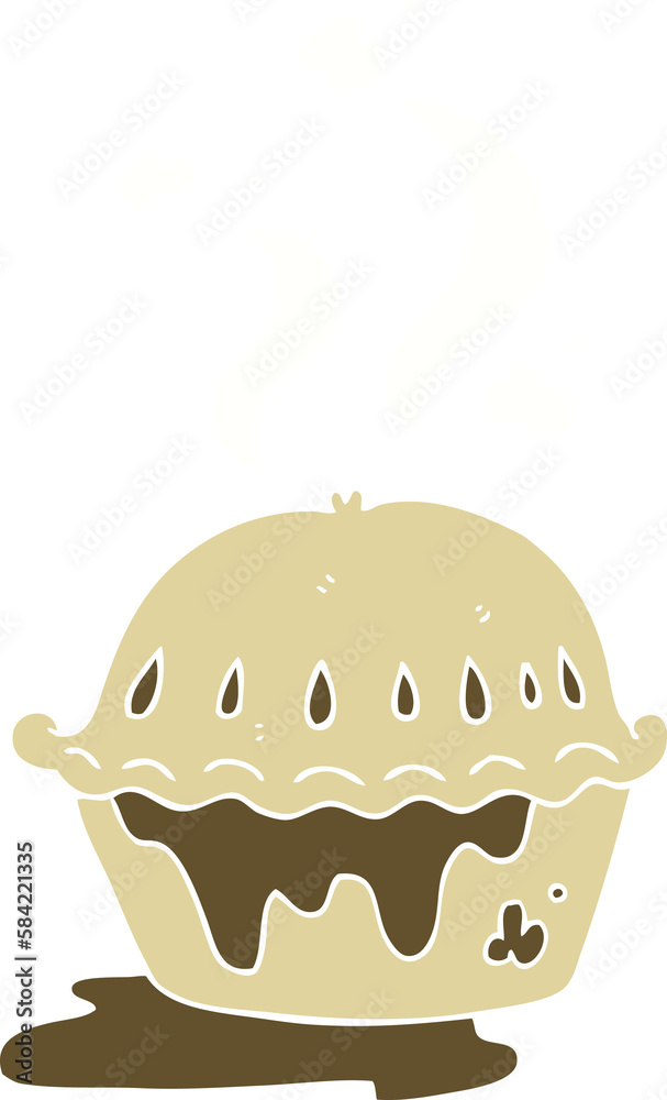 flat color illustration of a cartoon hot pie flat color illustration of a cartoon hot pie