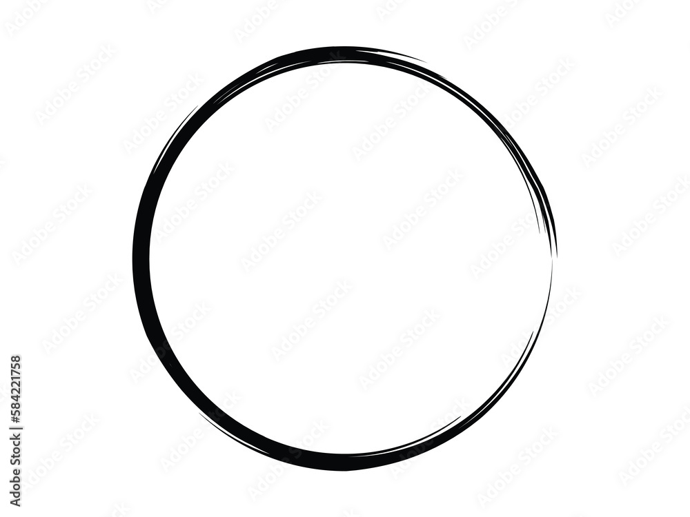 Grunge circle made of black paint.Grunge circle made of black ink using art brush. Grunge circle made of black paint.Grunge circle made of black ink using art brush.