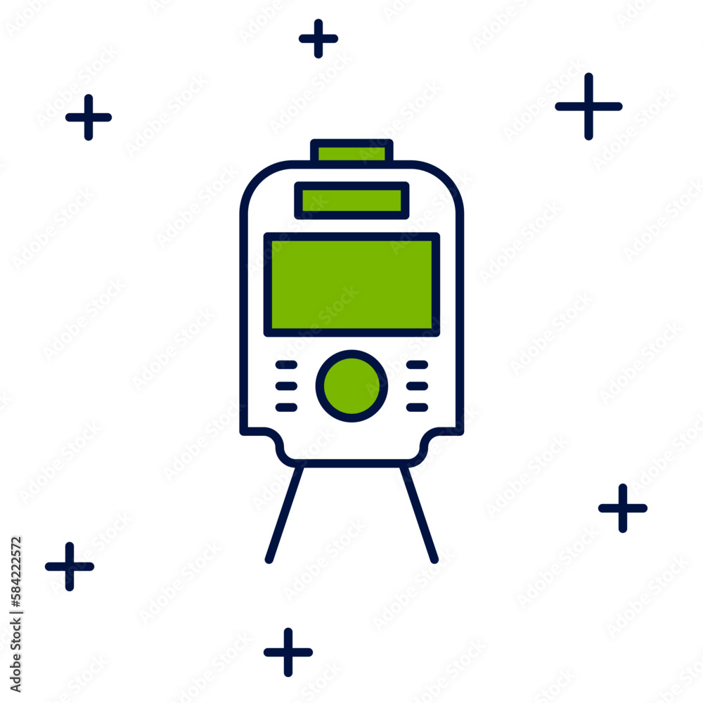 Filled outline Tram and railway icon isolated on white background. Public transportation symbol. Vector Filled outline Tram and railway icon isolated on white background. Public transportation symbol. Vector