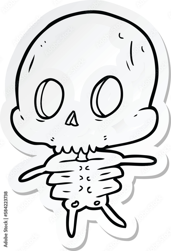 sticker of a cartoon skeleton sticker of a cartoon skeleton