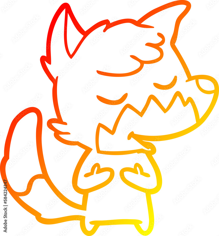 warm gradient line drawing friendly cartoon fox warm gradient line drawing friendly cartoon fox