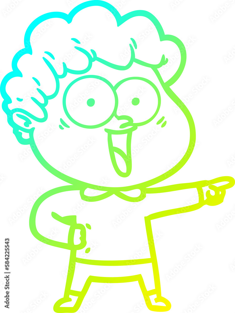 cold gradient line drawing cartoon happy man cold gradient line drawing cartoon happy man