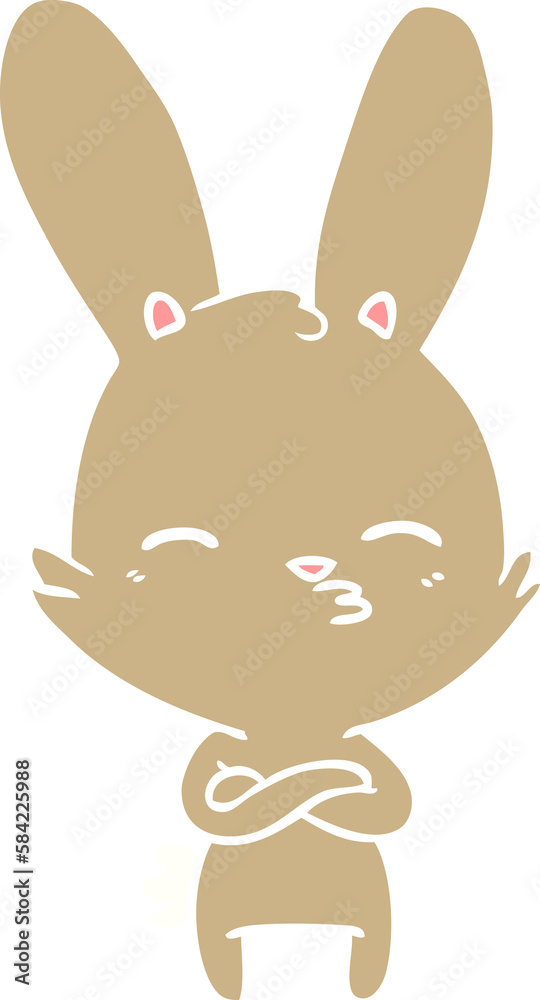 curious bunny flat color style cartoon curious bunny flat color style cartoon