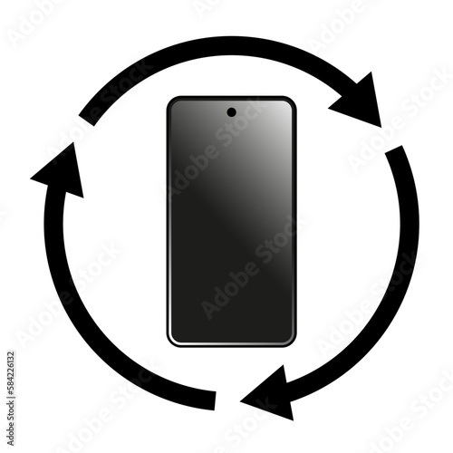 E-waste, electronics recycling vector icon badge