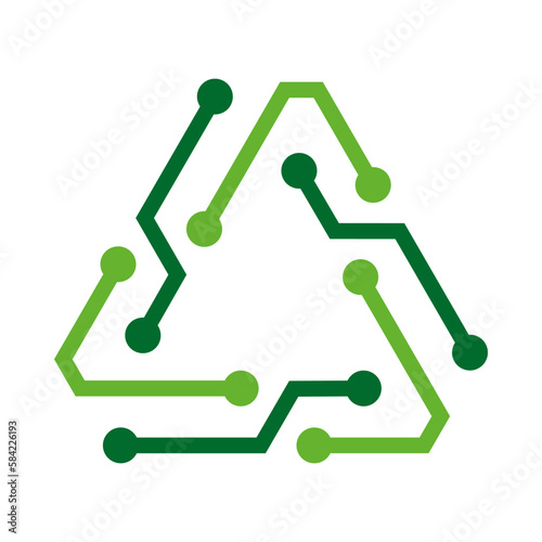 E-waste, electronics recycling vector icon badge