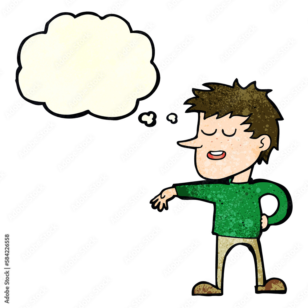 cartoon man making dismissive gesture with thought bubble cartoon man making dismissive gesture with thought bubble