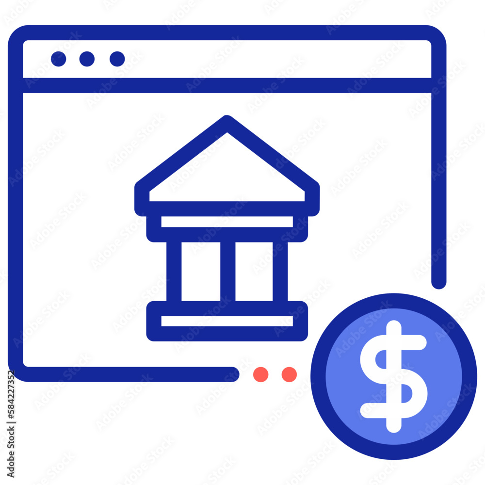 Online banking and financial transactions icon Online banking and financial transactions icon