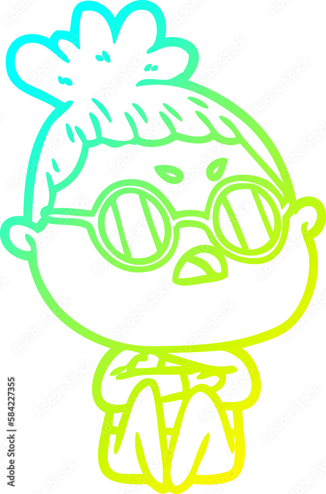 cold gradient line drawing cartoon annoyed woman cold gradient line drawing cartoon annoyed woman
