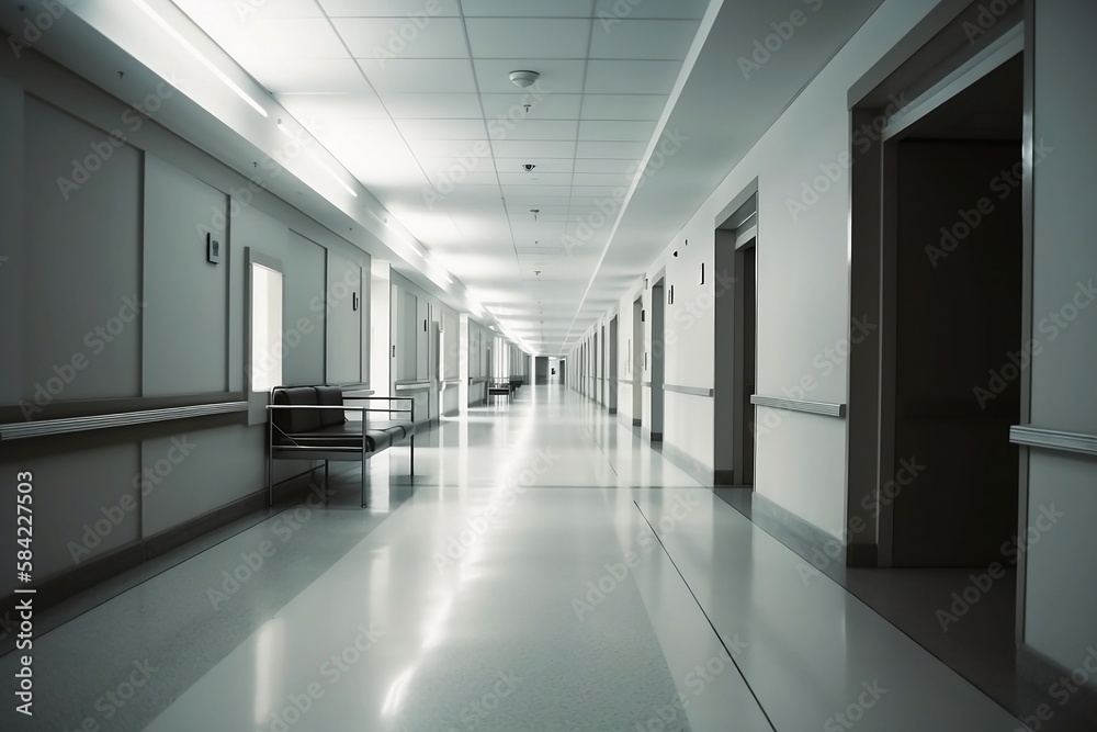 Blurred Hospital Corridor with Defocused Clinic Background - Indoor Shot with Nobody Blurred Hospital Corridor with Defocused Clinic Background - Indoor Shot with Nobody