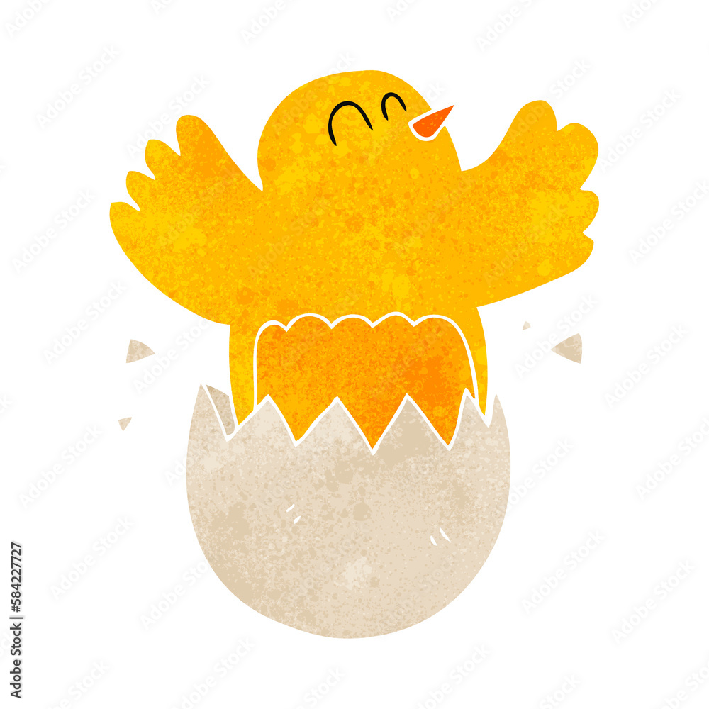 retro cartoon hatching egg retro cartoon hatching egg