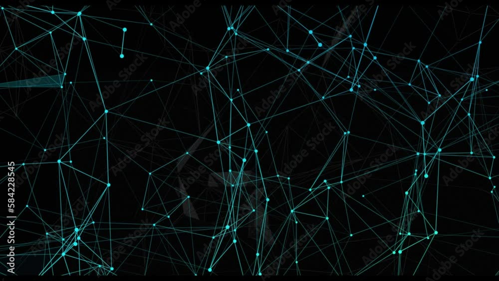 Plexus of abstract neon geometrical lines with moving triangles and dots. Loop animations.. abstract light background