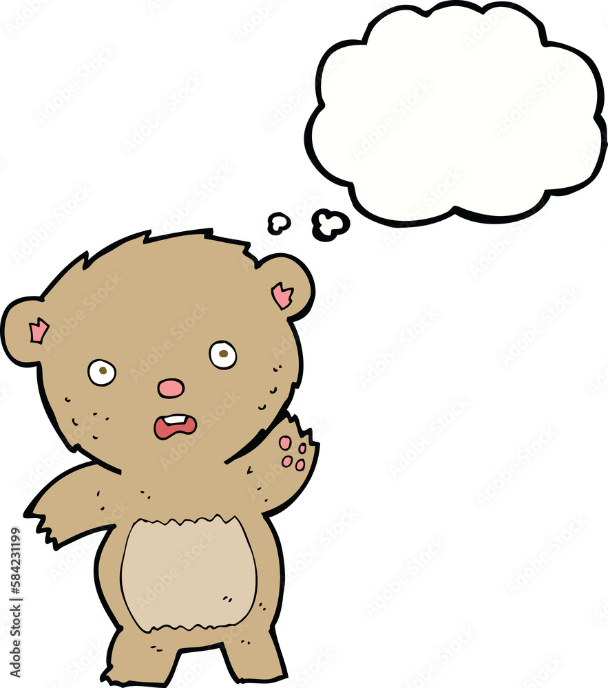 cartoon unhappy teddy bear with thought bubble cartoon unhappy teddy bear with thought bubble