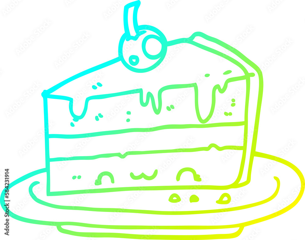 cold gradient line drawing cartoon cake cold gradient line drawing cartoon cake