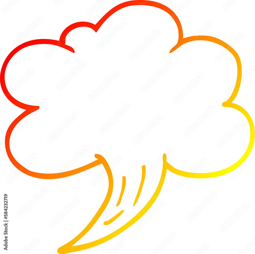 warm gradient line drawing cartoon gust of air