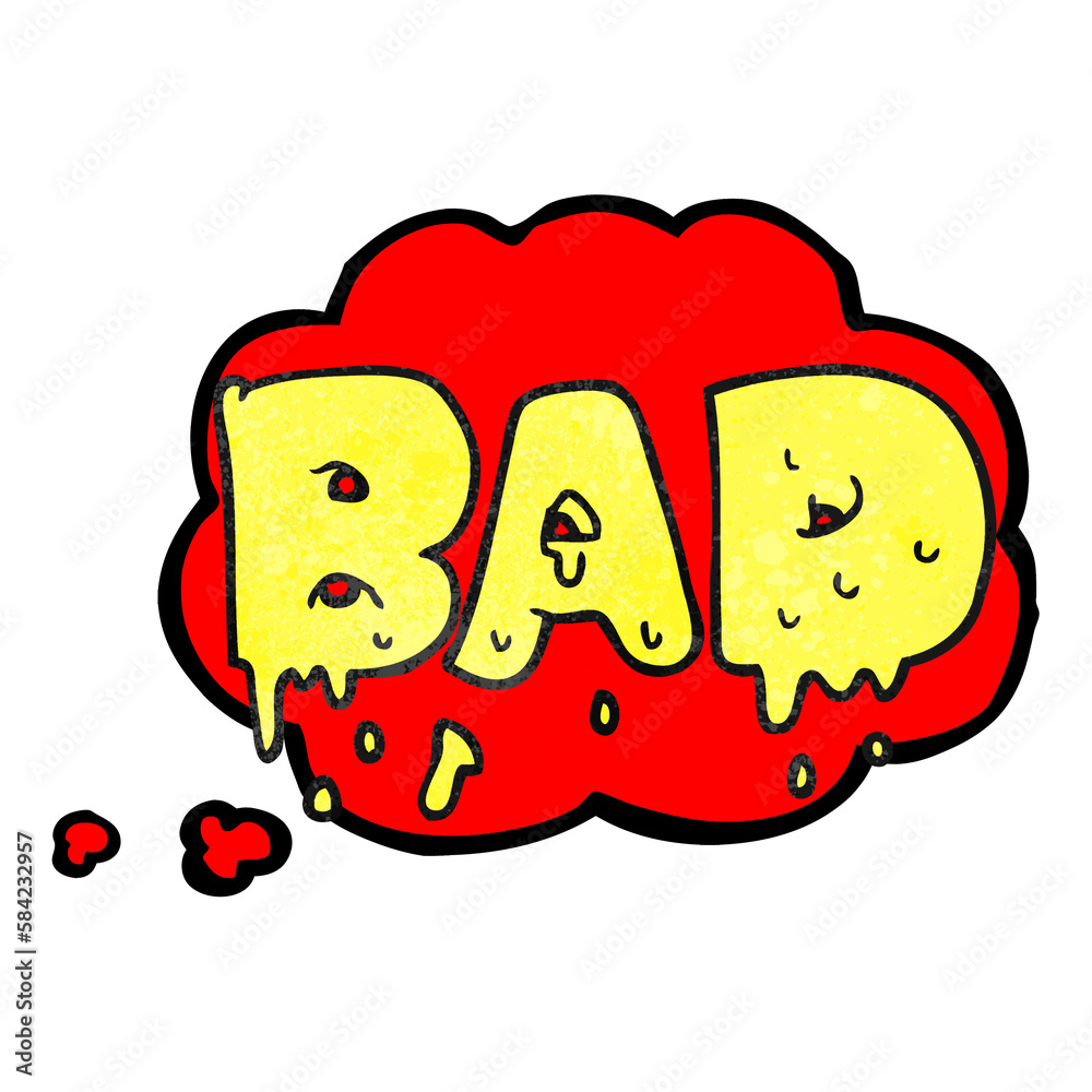 thought bubble textured cartoon word bad thought bubble textured cartoon word bad