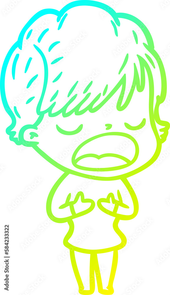 cold gradient line drawing cartoon woman talking cold gradient line drawing cartoon woman talking