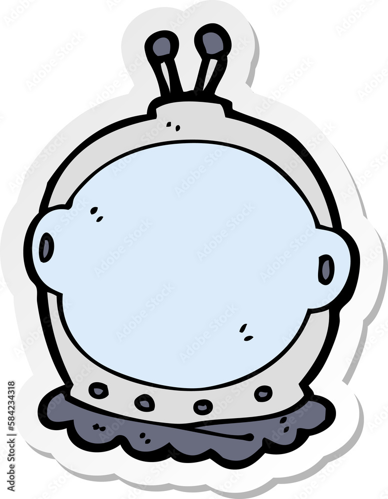 sticker of a cartoon astronaut helmet