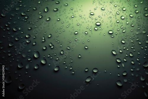 Pale Green With Drops On Black Gradient Background. Generative AI
