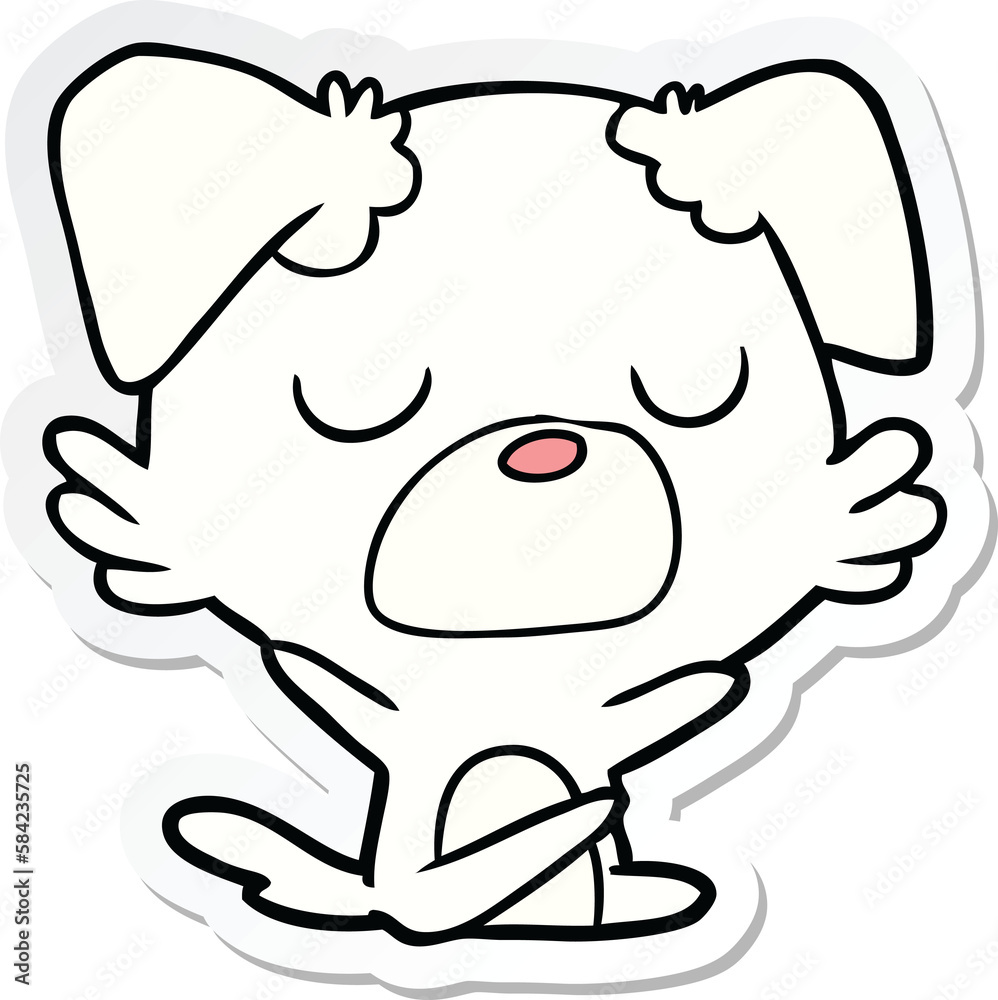 sticker of a cartoon dog