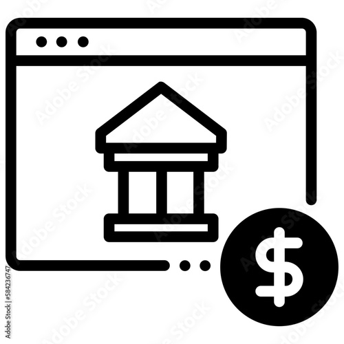 Online banking and financial transactions icon