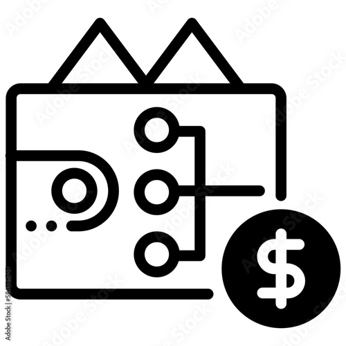 Cryptocurrency and digital wallet security icon