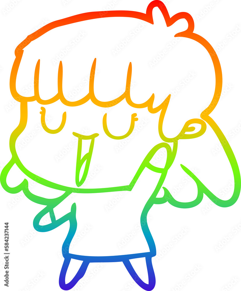 rainbow gradient line drawing cartoon woman rainbow gradient line drawing cartoon woman
