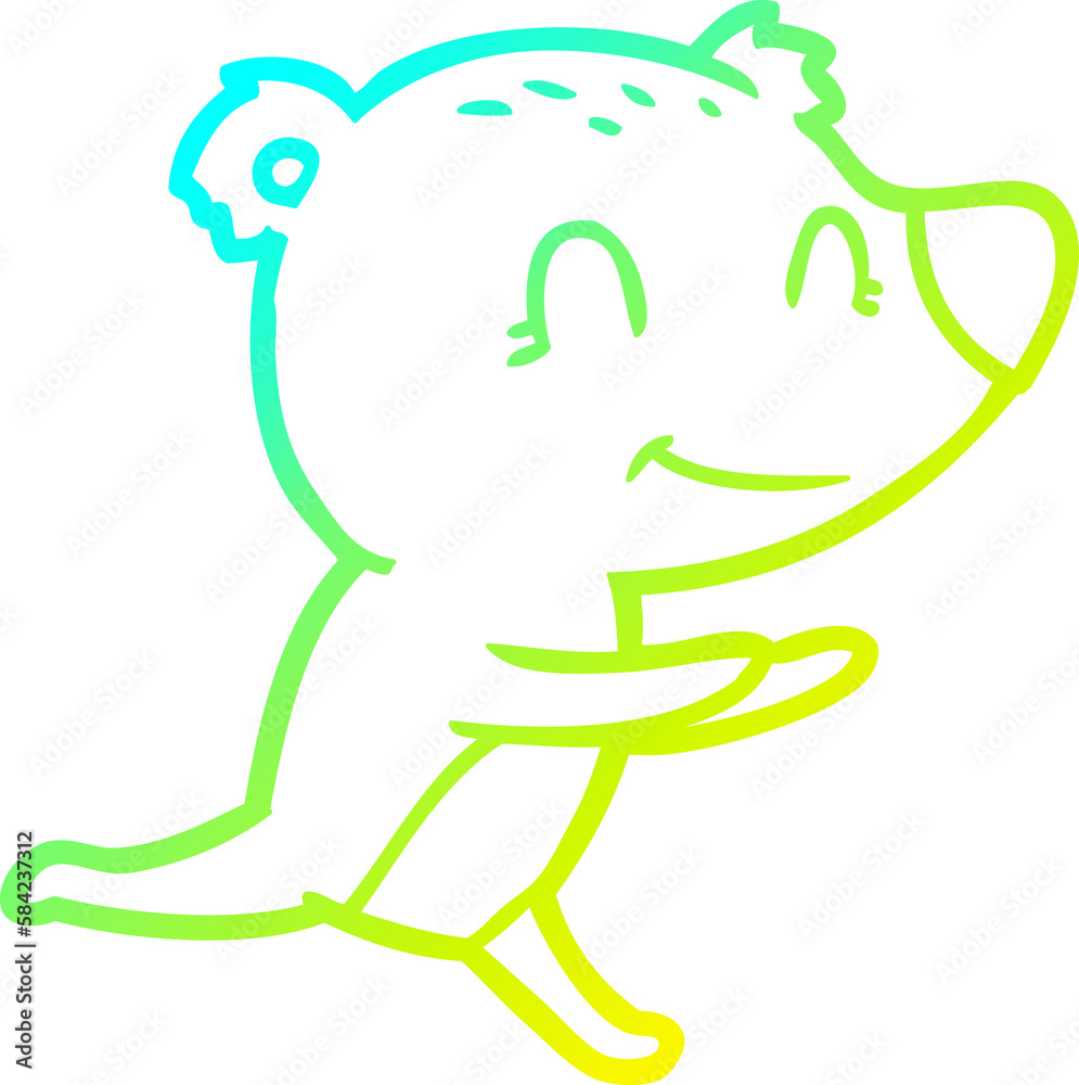 cold gradient line drawing running polar bear cartoon cold gradient line drawing running polar bear cartoon