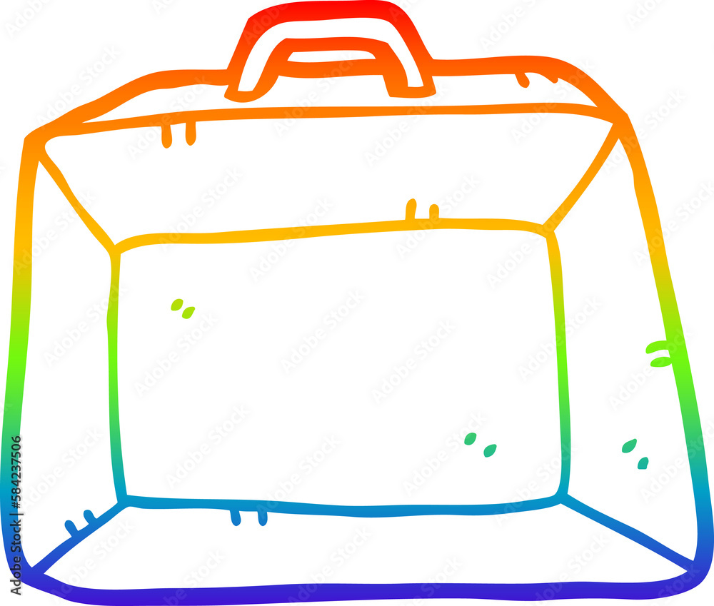 rainbow gradient line drawing cartoon budget briefcase rainbow gradient line drawing cartoon budget briefcase