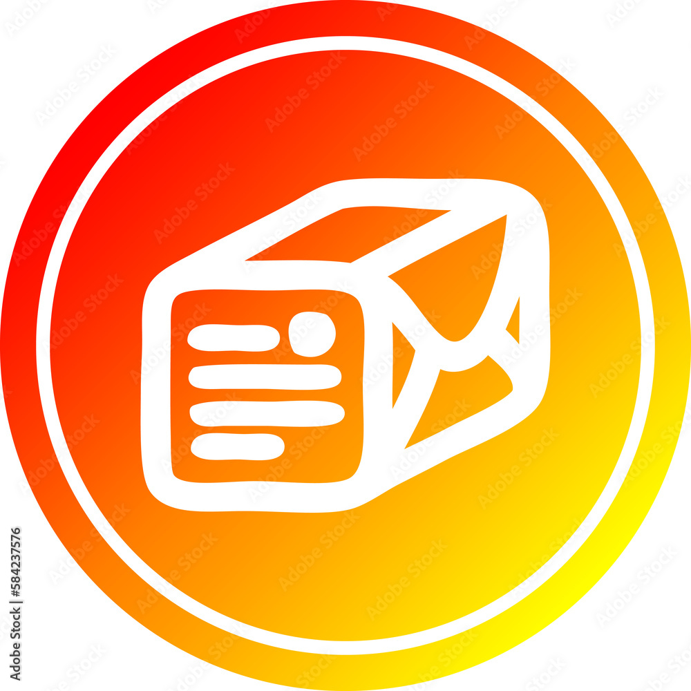 wrapped parcel circular in hot gradient spectrum wrapped parcel circular in hot gradient spectrum