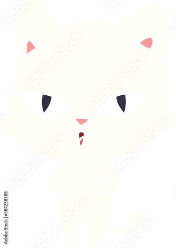 Fototapeta Naklejka Na Ścianę i Meble -  flat color style cartoon cat