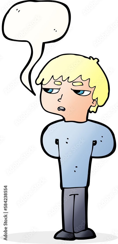 cartoon antisocial boy with speech bubble cartoon antisocial boy with speech bubble