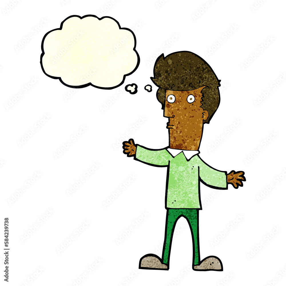 cartoon startled man with thought bubble cartoon startled man with thought bubble