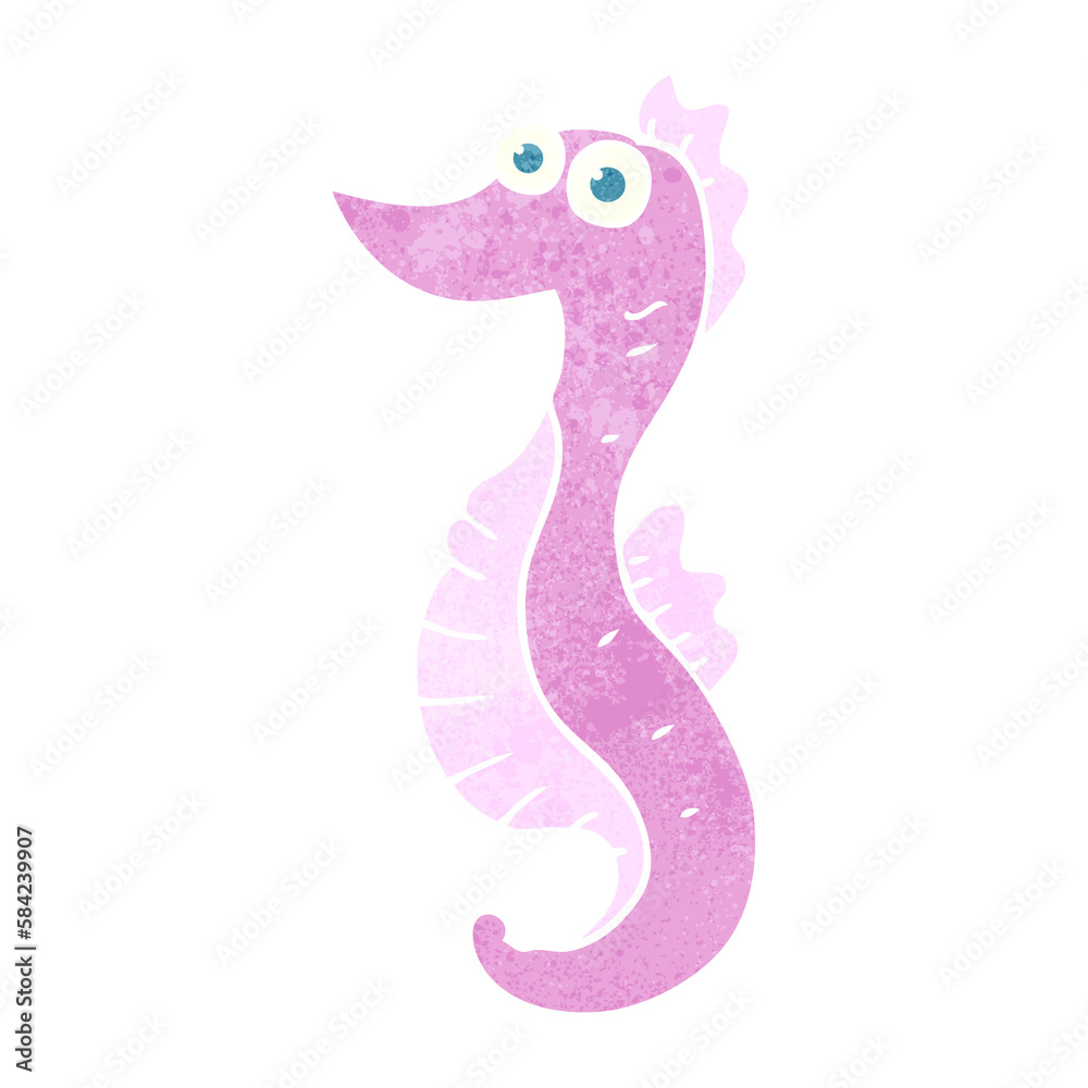 Fototapeta premium retro cartoon seahorse