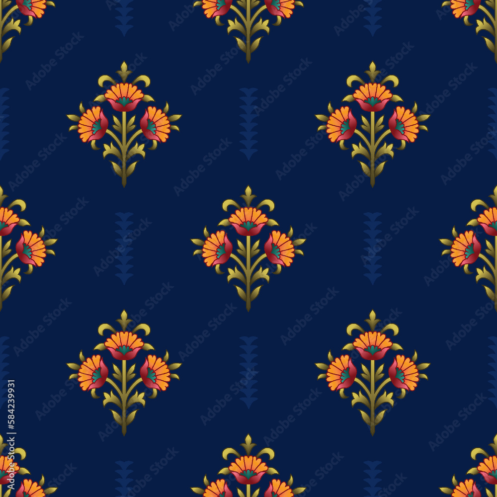 seamless mughal motif bunch pattern background seamless mughal motif bunch pattern background