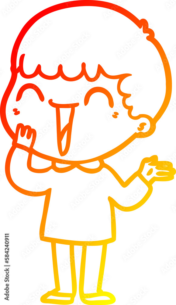 warm gradient line drawing cartoon happy man warm gradient line drawing cartoon happy man
