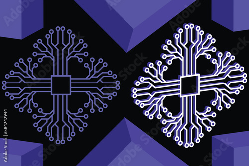 processor lines that form snowflake flowers